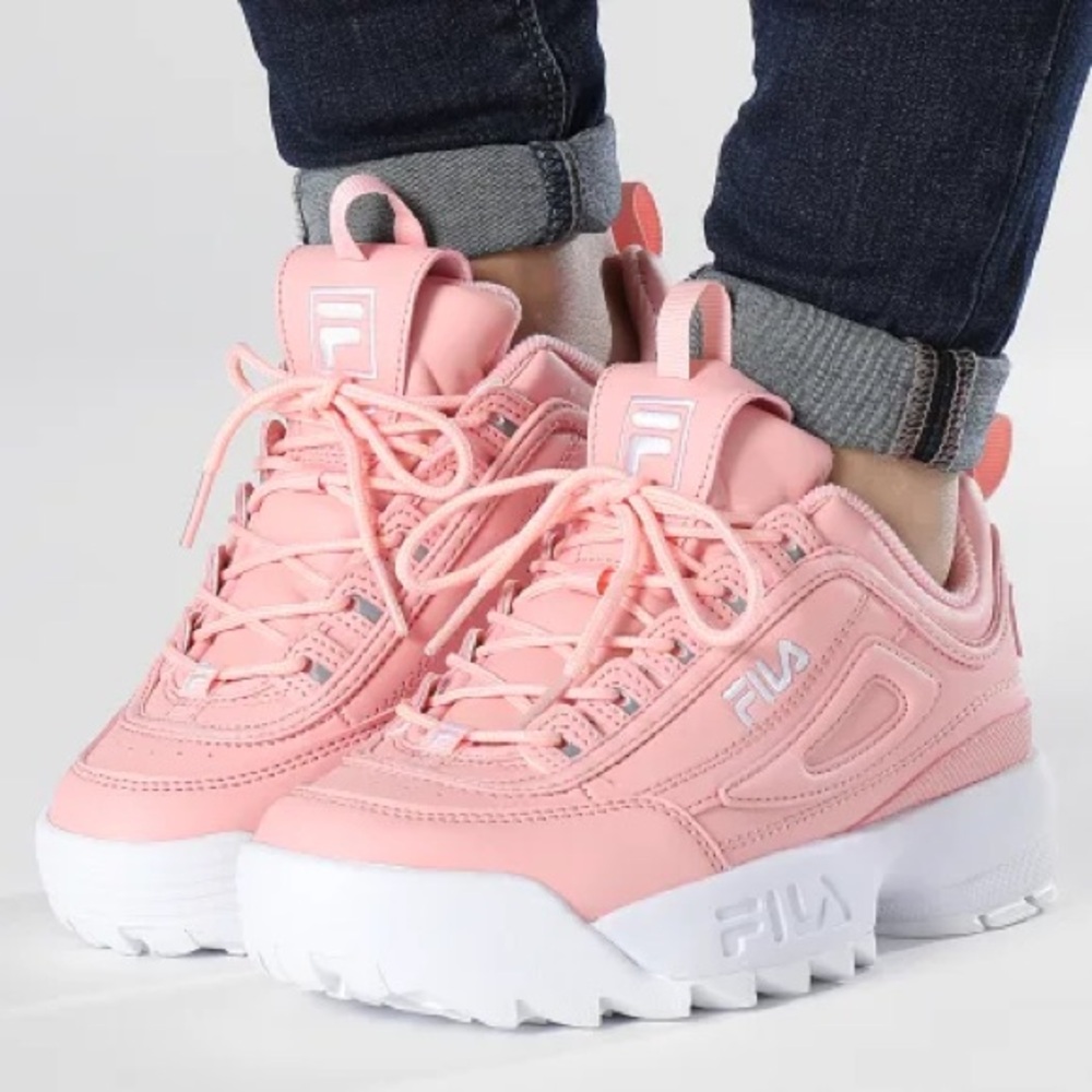 FILA Pink Disruptor II Sneakers Size 5 Chunky Sole *fits small*